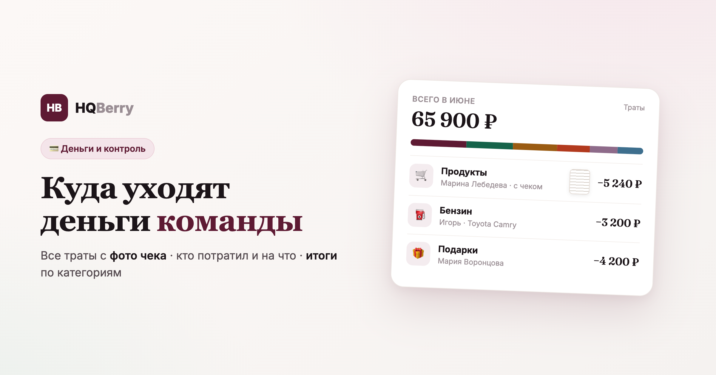 Контроль расходов команды: куда уходят деньги — с фото чека и по категориям